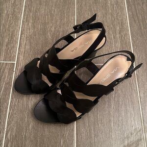 Via Spiga Black Strappy Heels Size 7.5 Designed In Italy